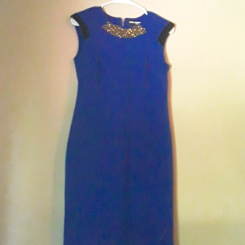Karl Lagerfeld (paris) size 4 blue and gold dress